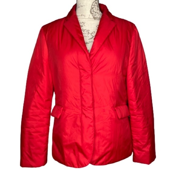 Theory puffer coat red blazer women’s size large career streetwear - Picture 4 of 9